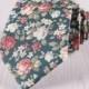 green wedding tie.vintage floral tie.designer floral printed necktie for groomsmen tie.groom's flower tie.mens prom tie accessories+nt.229s