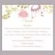 DIY Wedding Details Card Template Download Printable Wedding Details Card Editable Pink Details Card Floral Boho Information Cards Elegant - $6.90 USD