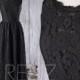 2017 Long Black Bridesmaid Dress, Scoop Neck Lace Wedding Dress, A Line Prom Dress, Sweetheart Illusion Evening Gown Floor Length (FL019-2B)