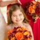 Autumn bouquet, Wedding bouquet - Fall bouquet, Bride bouquet - Red and orange silk wedding flowers