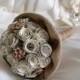 Paper flower wedding bouquet - VIntage, rustic - Vintage book bridesmaids bouquet