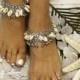 BEACH GYPSY - ankle bracelet - silver shells