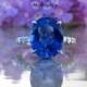 Sapphire Engagement Ring, Sapphire and Diamond Ring, Blue Sapphire Ring, 14kt, IN STOCK