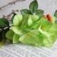 Green flower crown, Bridal floral crown, Green hydrangea, Lime green accessory, Woodland wedding, Flower hair wreath, Wedding halo, Garden - $32.00 USD