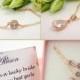 Wedding Jewelry for Bridesmaids, Rose Gold Jewelry Set, Bridesmaids Gift Set for Her, Necklace and Earring Set, Bridesmaid Bracelet