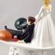 Funny Wedding Cake Topper Football Themed Philadelphia Eagles Unique and Humorous Cake Toppers - Perfect Handmade Groom's Cake Toppers