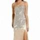 Silver/Gold Asymmetrical Embellished Gown by Temptations - Color Your Classy Wardrobe