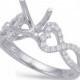 Raven Fine Jeweles - Diamond Heart Engagement Ring 14k White Gold, (7.5mm) 1.50 Carat Round Forever One Moissanite (optional), Moissanite Engagement Rings - $1665.00 USD