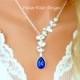 Royal Blue Necklace Bridal COBALT  Wedding Jewelry ORCHID Necklace SAPPHIRE Blue Prom Pearl Bridal Jewelry Bridesmaid Gift Wedding Jewellery