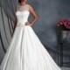 Elegant Satin Jewel Neckline A-line Wedding Dresses with Beaded Embroidery - overpinks.com