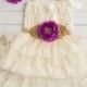 Ivory lace flower girl dress, burlap lace flower girl dress,country lace flower girl dress,Champagne lace dress,Junior bridesmaid,baby dress