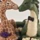 Giraffe and Dragon Wedding Cake Topper