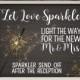 Sparkler Send Off Sign, Let Love Sparkle Light the Way after the Reception, 8x10"/16x20" Chalkboard Style Instant Download Printable File