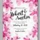Romantic pink peony bouquet bride wedding invitation template design - Unique vector illustrations, christmas cards, wedding invitations, images and photos by Ivan Negin