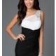 Short Black and Ivory One Shoulder Homecoming Dress CT-6226XX4J - Discount Evening Dresses 