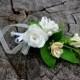 Wedding Barrette - Rose Barrette - Floral Barrette - White Wedding Barrette - Cold Porcelain Flowers - Handmade Hair Accessories