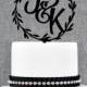 Rustic Cake Topper, Laurel Cake Topper, Two Initials, Wedding Monogram, Wedding Initials, Initials Cake Topper, Custom Cake Topper (T321)