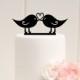 Love Birds Wedding Cake Topper Heart Design Rustic Cake Topper
