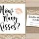 Guess How Many Kisses Game - Printable Rustic Burlap Lace Bridal Shower Kisses Game  - Hen Party Games - Bachelorette Party Games 017