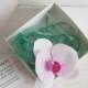 White realistic orchid, Bridal hair pins, Beach wedding, Phalaenopsis orchid clip, Wedding hair pin, Tropical white flowers, Bridesmaid gift - $9.00 USD