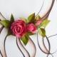 Flower hair clips, Floral hair comb, Dark pink hair clip, Alligator clip, Pink roses, Floral headpiece, Bridal barrette, Pink floral wedding - $26.00 USD