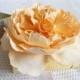 Hair clip barrette, Big peach peony, Hair clamp, Large flowers, Real touch, Fake peonies, Peach beige flowers, headband, Gift for woman - $27.00 USD