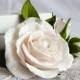 Wedding barrette, Floral hair clip, White headpiece, White flowers, Bridesmaid hairclip, Bridal hair comb, Flower haircomb, White real roses - $27.00 USD