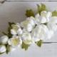 Wedding hair clip, Bridal hair clips, White hairpiece, Floral barrette, White hairclip, Delphinium, Bridal hair ornament, White flowers - $32.00 USD