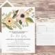 Printed Bridal Shower Invitation with Recipe Card and Gold Envelope Liner, Recipe Cards for Kitchen Bridal Shower, Wedding Shower Invitation