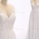 A-Line Lace Wedding Dresses, V Backless Chiffon Wedding Dress, Boho Wedding Dress, Summer Beach Wedding Gown, Bohemian Wedding Dress