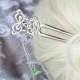 green hair jewelry silver butterfly hair pick spring wedding hair accessory green bridesmaid hair stick wife gift bridal hair jewelry h17