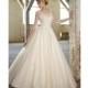 Charming A-line Bateau Beading&Crystal Detailing Lace Sweep/Brush Train Tulle Wedding Dresses - Dressesular.com