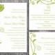 DIY Wedding Invitation Template Set Editable Word File Instant Download Printable Invitations Green Wedding Invitations Flower Invitation - $15.90 USD