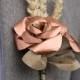 Copper and Wheat Buttonhole / Paper Boutonniere / Mens Buttonholes / Metallic Rose Gold Paper Flower Buttonholes / Rustic Wedding / UK
