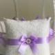 Violet Wedding Bearer Pillow  Violet Flower Girl Basket  Wedding Ring Holder  Lace Wedding Basket  Purple Wedding Basket Pillow Set - $28.00 USD