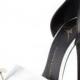 Giuseppe Zanotti Safety Pin Leather Sandal, Black/White