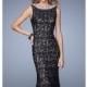 Black Beaded Lace Gown by La Femme - Color Your Classy Wardrobe