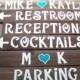 Wedding signs w/stakes Reception decorations wooden directional signage engagement country baby bridal shower outdoor barn wood reclaimed