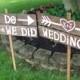 Wedding Sign I DO WE Did rustic 4 Barn wood Party ceremony decorations reception Signage w/ Stakes country outdoor reclaimed