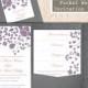 Pocket Wedding Invitation Template Download Printable Wedding Invitation Floral Boho Wedding Invitation Elegant Eggplant Purple Invites DIY - $27.50 USD