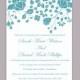 Wedding Invitation Template Download Printable Invitations Editable Floral Boho Wedding Invitation Teal Invitation Blue Invitations DIY - $6.90 USD