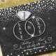 Bling Save the Date magnet Diamond Save the date magnets cheap Save the date magnets for wedding Chalkboard Save the Date Diamond ring - $25.00 USD