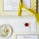 Yellow Wedding Invitations, Chevron Invites, Yellow and Black - Lemon Chevron Invitation Sample, Featured on Country Living