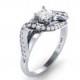 White gold diamond engagement ring, 14K Gold Diamonds Ring ,Sapphire ring, Waves diamond ring, Unique Engagement Ring, Wave Ring, DC1081