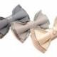 Set of 3 plaid men's bow ties Gifts for men Wedding ties for groomsmen Grey ties Taupe bowties Beige ties Birthday gift for brothers njikols - $99.18 USD