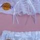 Wedding Garter Set - Los Angeles Lakers LA Basketball Themed - Lace and Satin Bridal Garters