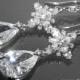 Cubic Zirconia Earrings Chandelier Crystal Bridal Earrings CZ Dangle Earrings CZ Bridal Jewelry Vintage Style Earrings Prom CZ Earrings - $37.50 USD