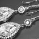 Cubic Zirconia Bridal Earrings Chandelier Crystal Wedding Earrings Sparkly Dangle CZ Wedding Earrings Bridal Bridesmaid Crystal Jewelry - $46.90 USD