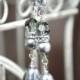Long Pearl Bridal Earrings, Light Grey Swarovski Dangle Earrings, Bridal Jewelry, Wedding Earrings, Special Occasion