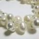 Bridal Bracelet, Ivory Freshwater Pearl Cluster Bracelet, Beach Wedding Jewelry, Swarovski Pearls Crystals, Grace Bracelet B218B09